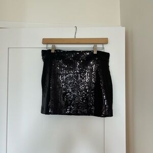 Forever 21 Sequin Black Mini Skirt Night Out